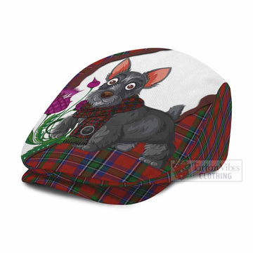 Sinclair Scottish Terrier Tartan Flat Cap, Jeff Cap Thistle Heritage Art