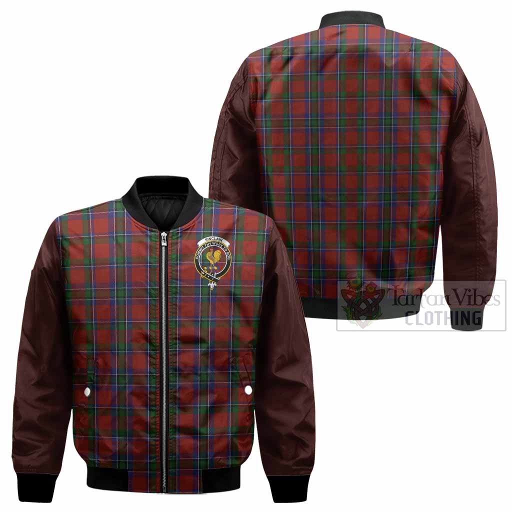 Sinclair Tartan Accent Bomber Jacket with Family Crest