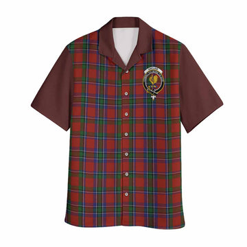 Sinclair Tartan Accent Hawaiian Shirt with Family Crest