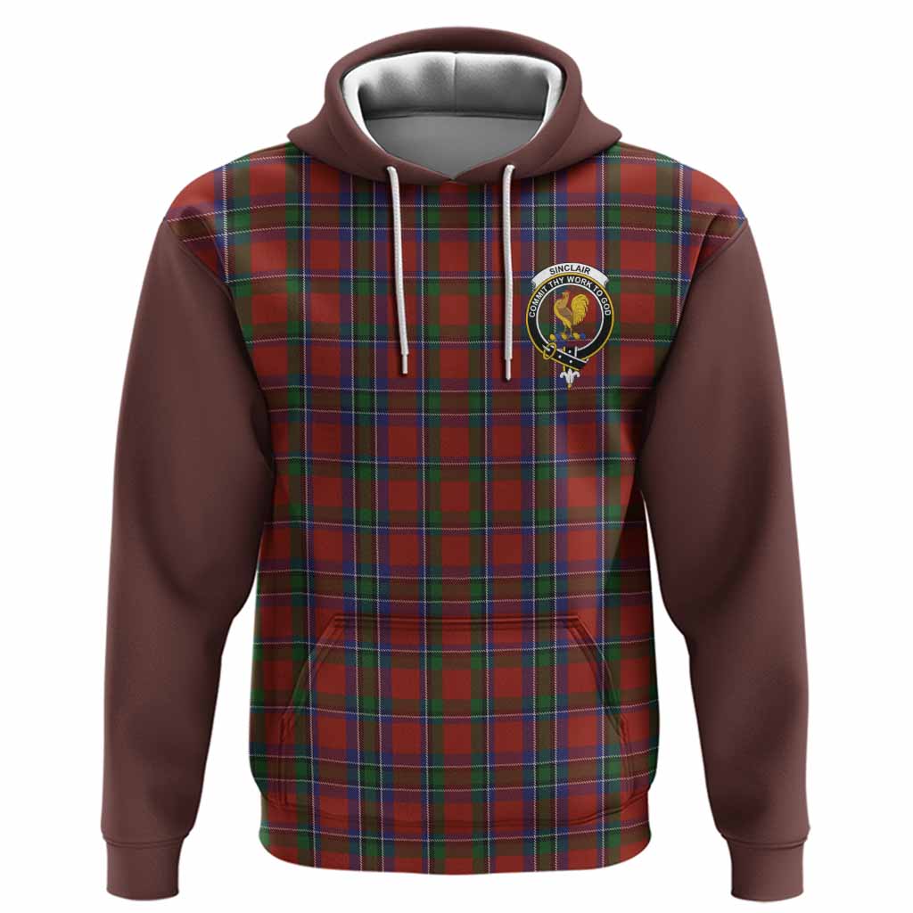 Sinclair Tartan Accent Hoodie with Family Crest