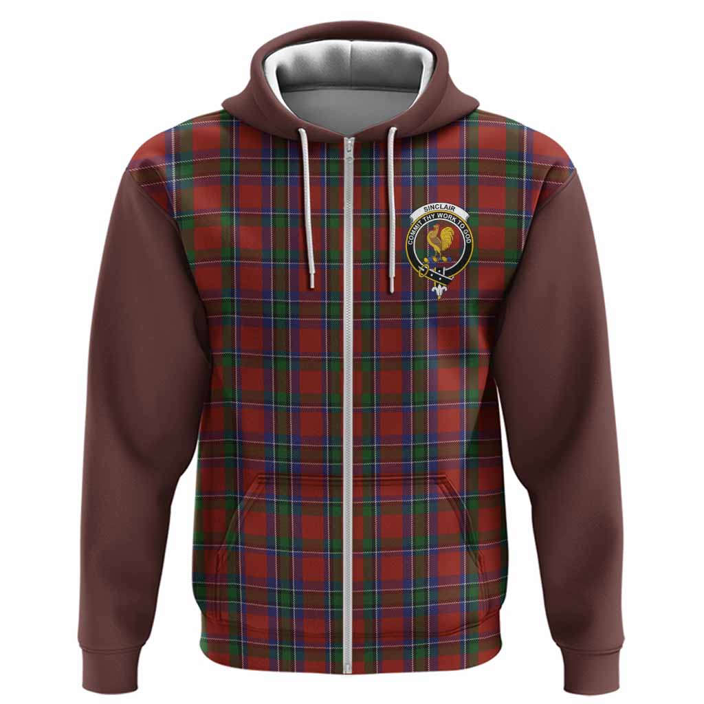 Sinclair Tartan Accent Hoodie with Family Crest