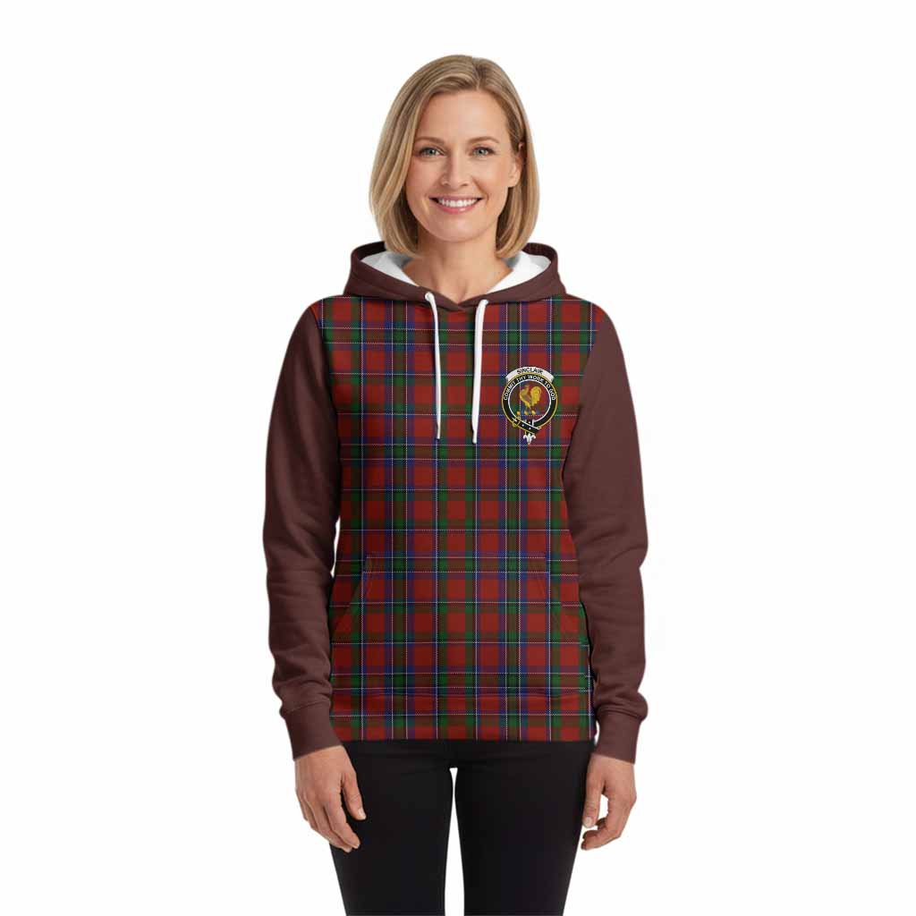 Sinclair Tartan Accent Hoodie with Family Crest