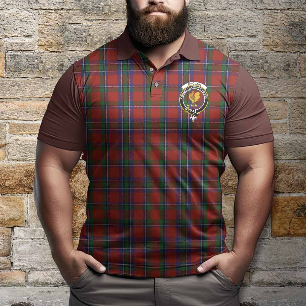 Sinclair Tartan Accent Polo Shirt with Family Crest