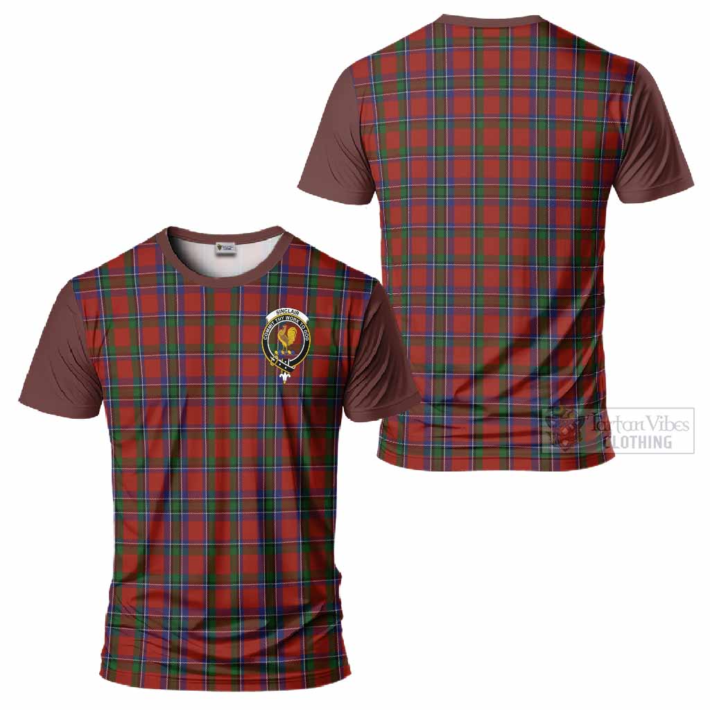 Sinclair Tartan Accent T-Shirt with Family Crest