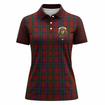 Sinclair Tartan Accent Women Polo Shirt with Family Crest