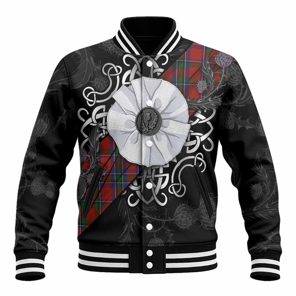 Sinclair Tartan Baseball Jacket Jacobite White Rose Unisex - Tartan Vibes Clothing