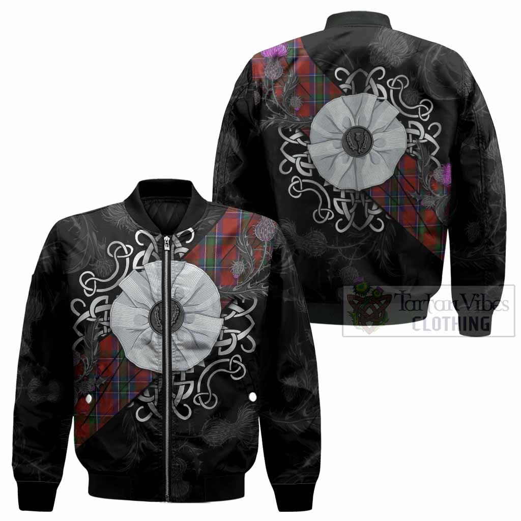 Sinclair Tartan Bomber Jacket Jacobite White Rose - Tartan Vibes Clothing