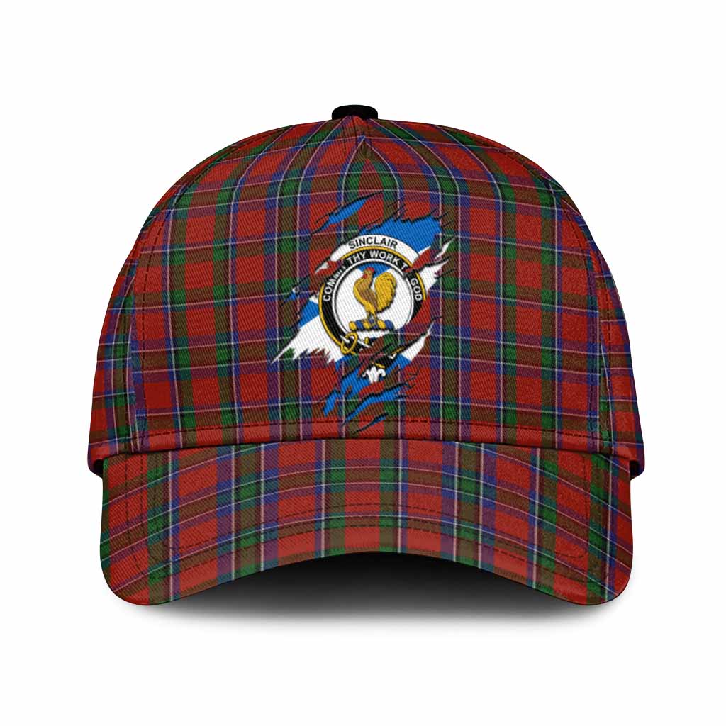 Sinclair Tartan Classic Cap with Family Crest In Me Style