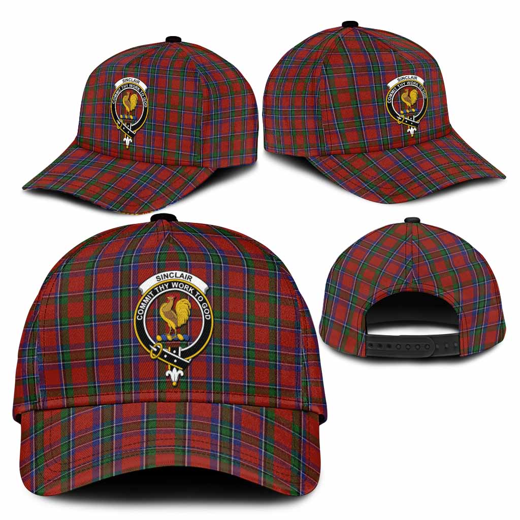 Sinclair Tartan Classic Cap with Family Crest