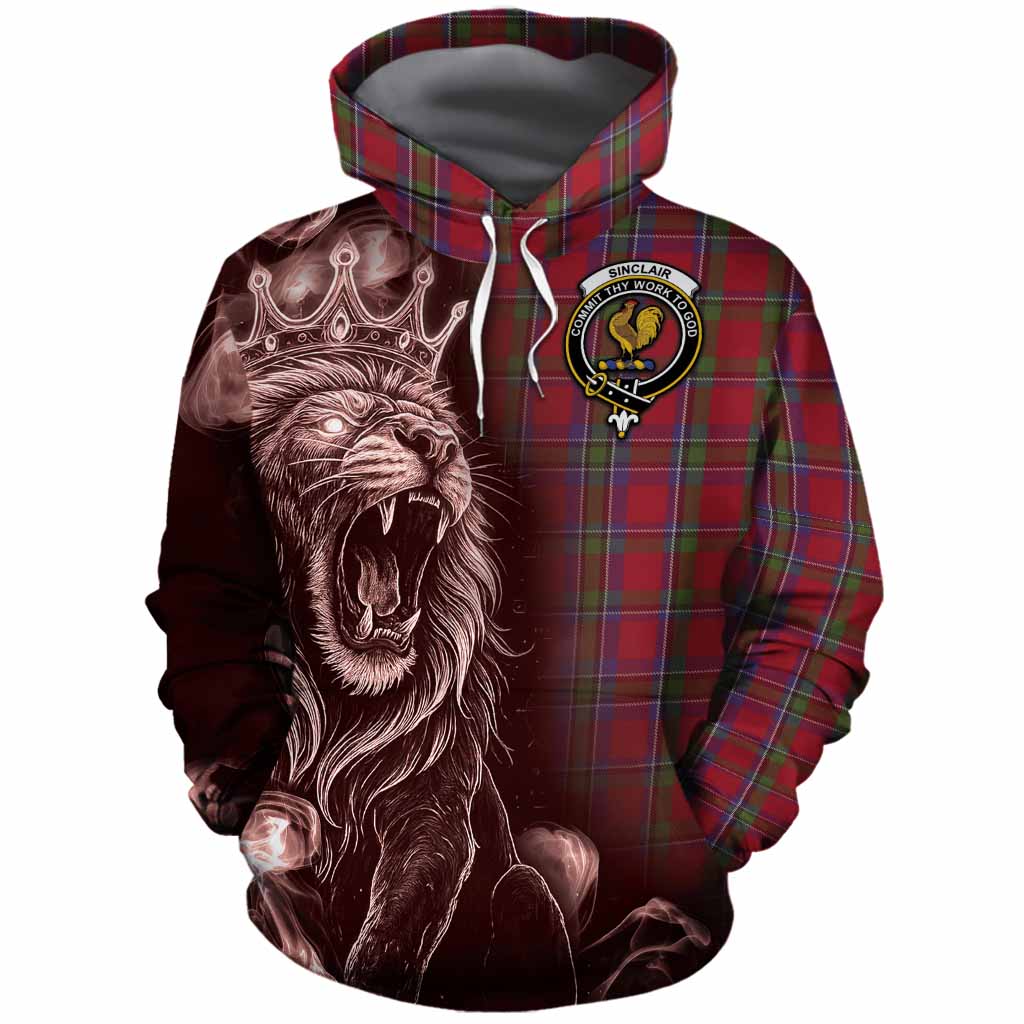 Sinclair Tartan Cotton Hoodie Roaring Lion Heritage