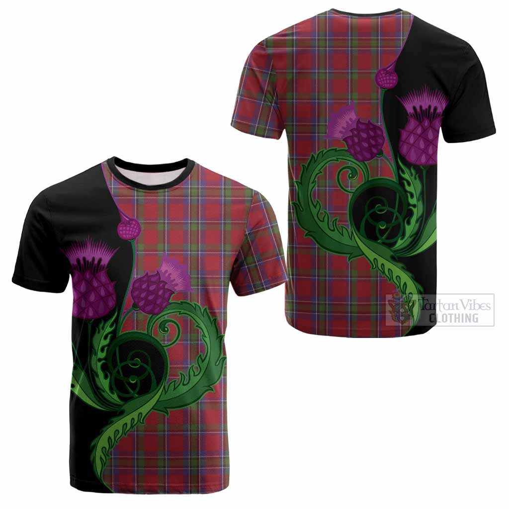 Sinclair Tartan Cotton T-shirt Traditional Scottish Thistle