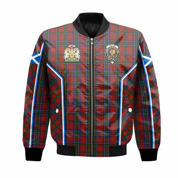 Sinclair Tartan Crest Bomber Jacket Scotland Coat of Arm Flag Style