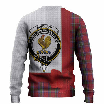 Sinclair Tartan Crest Christmas Christmas Ugly Sweater Highland Cow Bagpipes Coquette Bow Style