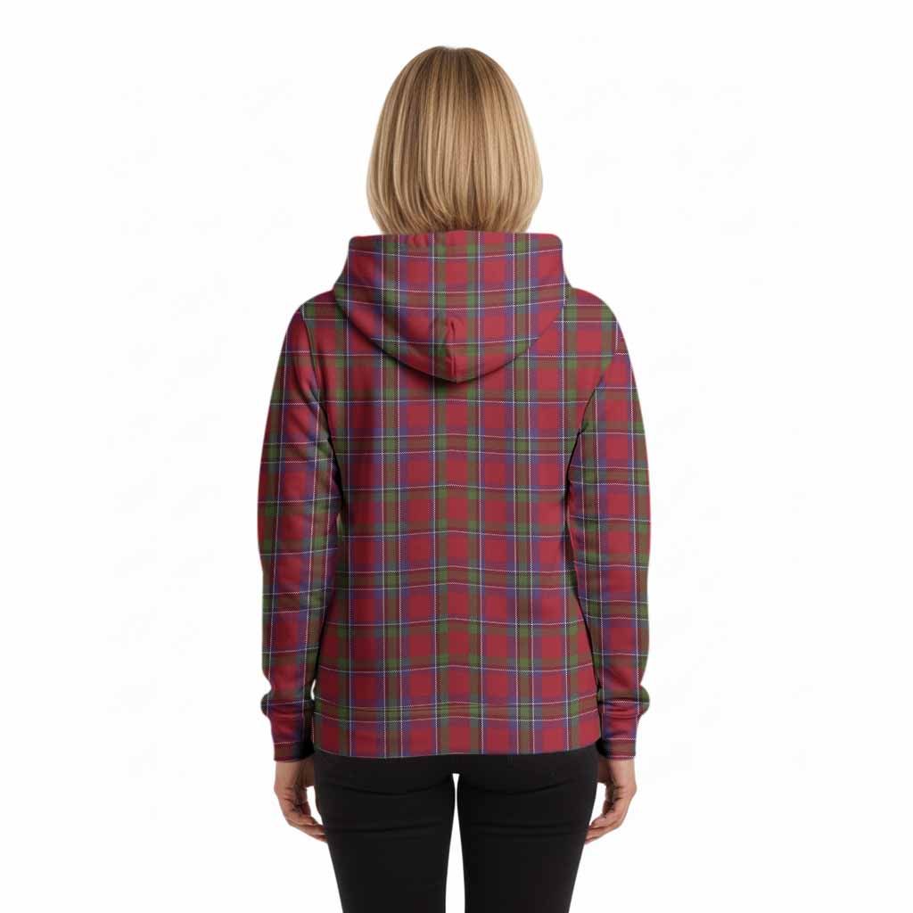 Sinclair Tartan Crest Hoodie Ferocious Lion Style