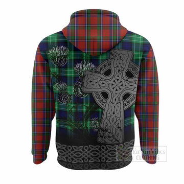 Sinclair Tartan Crest Hoodie Grunge Celtic Cross Scottish Thistle