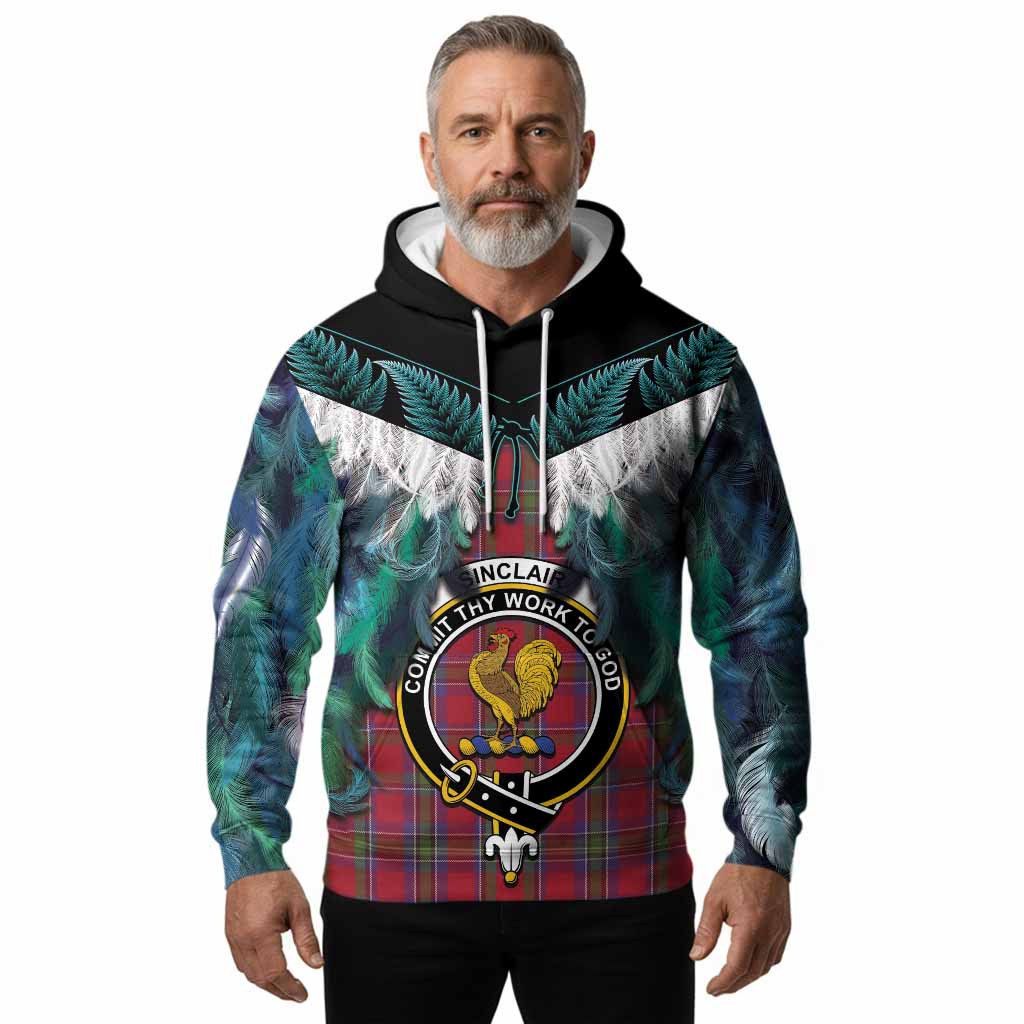 Sinclair Tartan Crest Hoodie New Zealand Maori Korowai Cloak