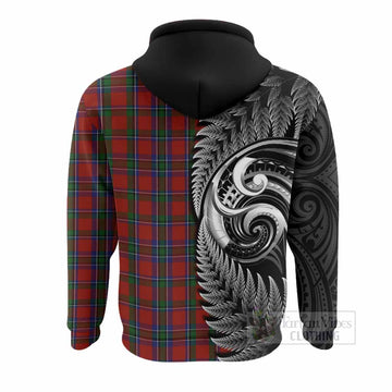 Sinclair Tartan Crest Hoodie With New Zealand Silver Fern Maori Koru