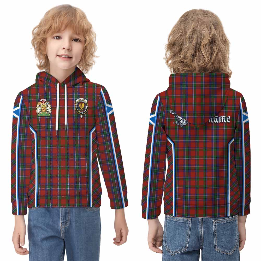 Sinclair Tartan Crest Kid Hoodie Scotland Coat of Arm Flag Style - Tartan Vibes Clothing