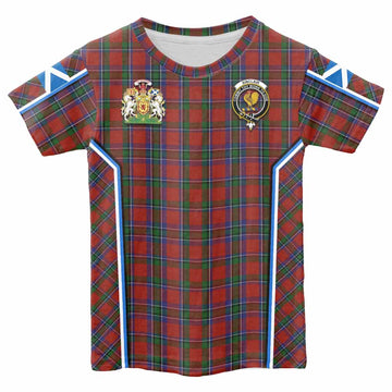 Sinclair Tartan Crest Kid T-shirt Scotland Coat of Arm Flag Style - Tartan Vibes Clothing