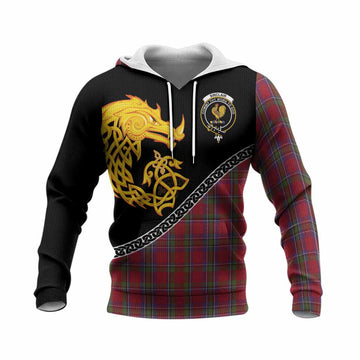 Sinclair Tartan Crest Knitted Hoodie Legendary Dragon Knot Half Style