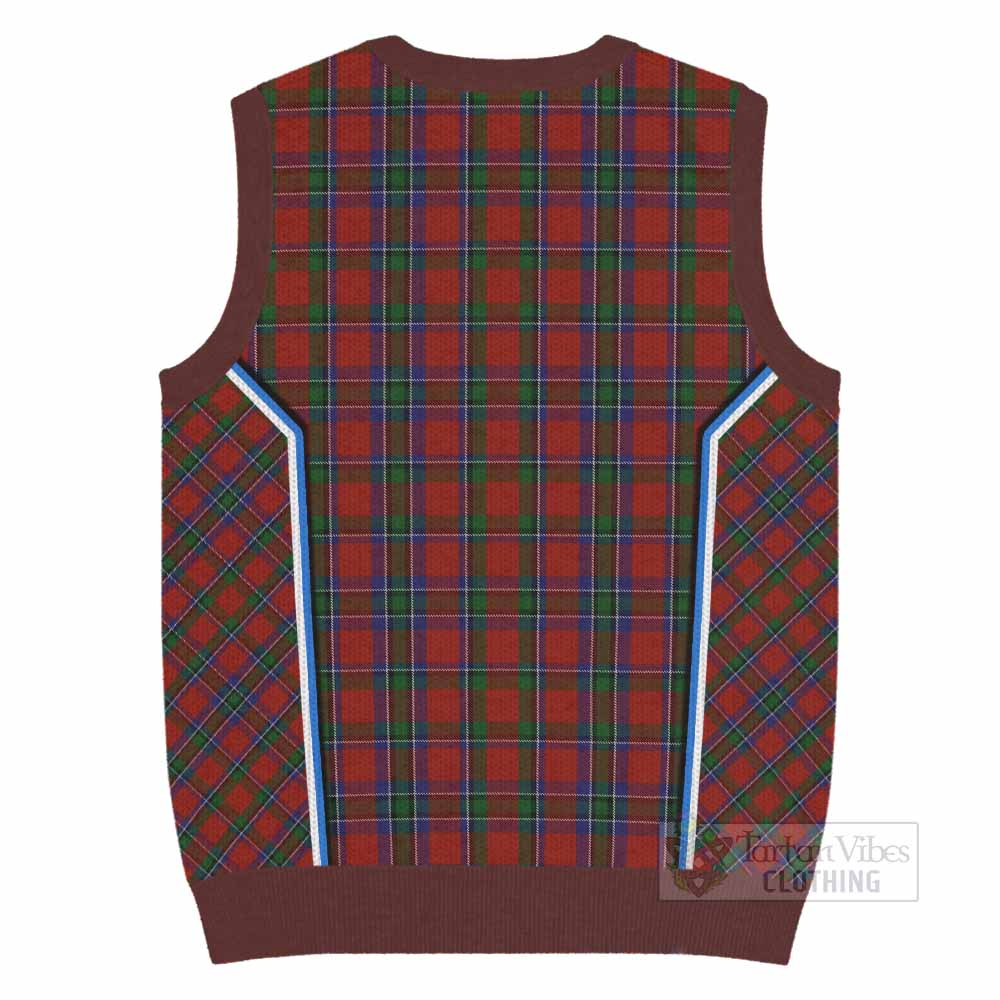 Sinclair Tartan Crest Knitted V-Neck Vest Scotland Coat of Arm Flag Style - Tartan Vibes Clothing