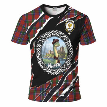 Sinclair Tartan Crest Loch Ness Monster T-Shirt Celtic Knot Nessie Art