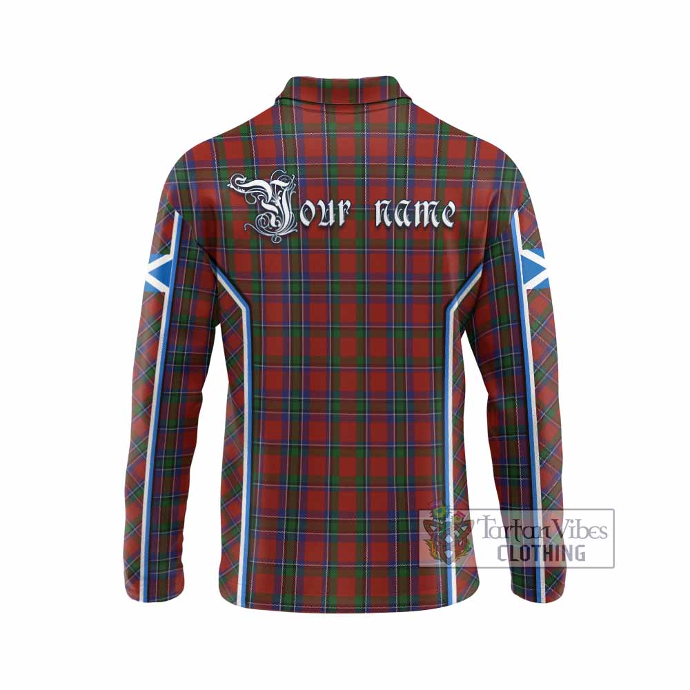 Sinclair Tartan Crest Long Sleeve Polo Shirt Scotland Coat of Arm Flag Style - Tartan Vibes Clothing