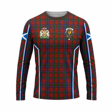 Sinclair Tartan Crest Long Sleeve T-Shirt Scotland Coat of Arm Flag Style - Tartan Vibes Clothing