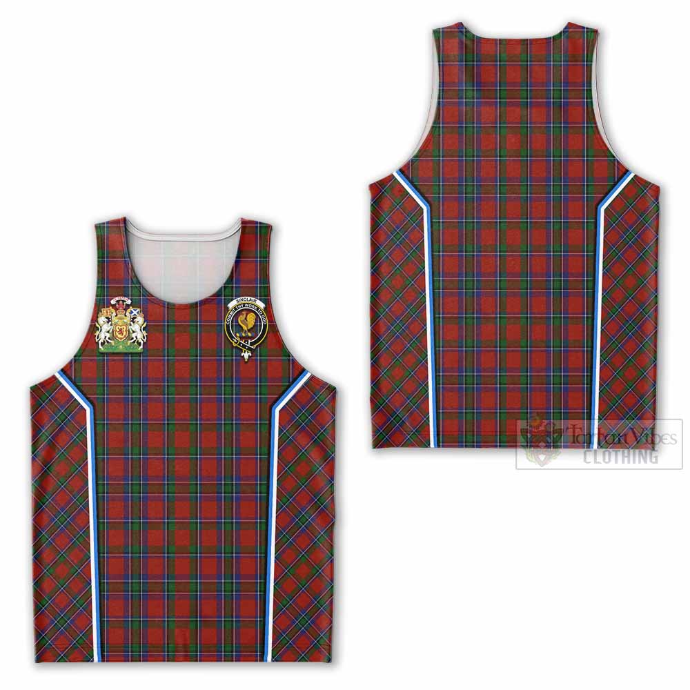 Sinclair Tartan Crest Men Tank Top Scotland Coat of Arm Flag Style - Tartan Vibes Clothing