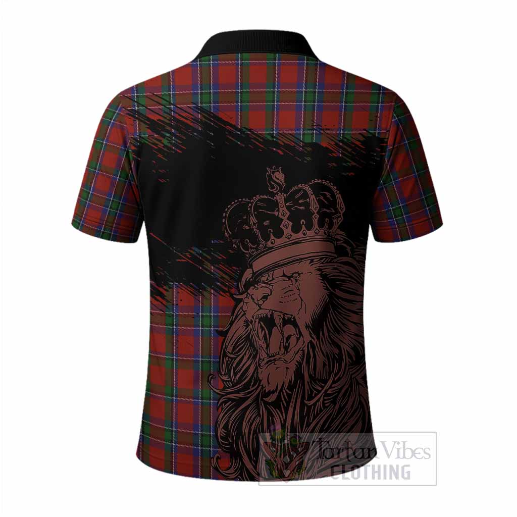 Sinclair Tartan Crest Polo Shirt Crowned Lion Heritage Style