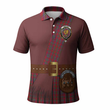 Sinclair Tartan Crest Polo Shirt Kilt Costume Style