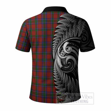 Sinclair Tartan Crest Polo Shirt With New Zealand Silver Fern Maori Koru