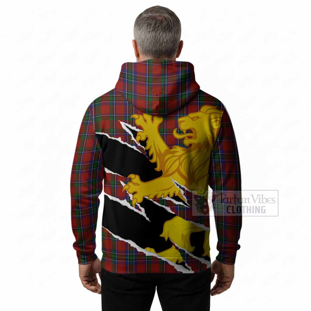 Sinclair Tartan Crest Scottish Hoodie Heraldic Golden Lion