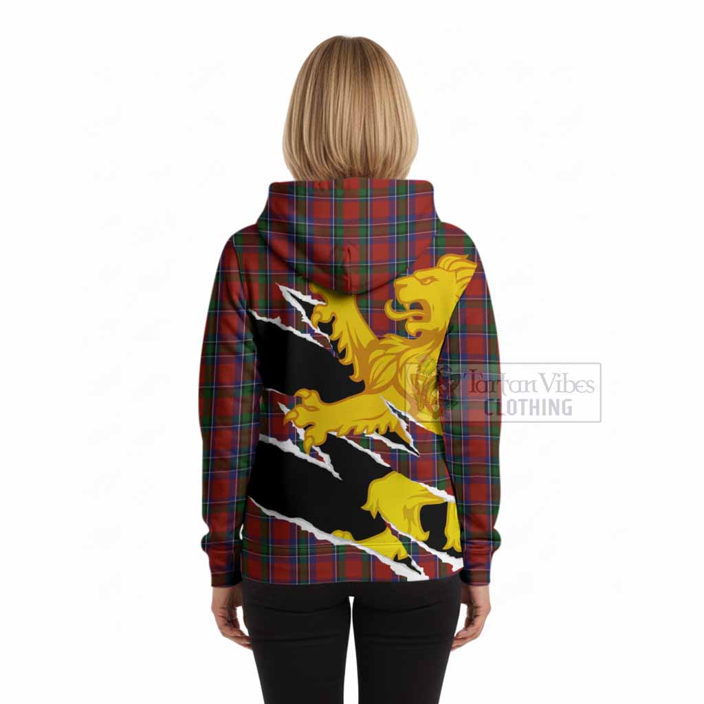 Sinclair Tartan Crest Scottish Hoodie Heraldic Golden Lion