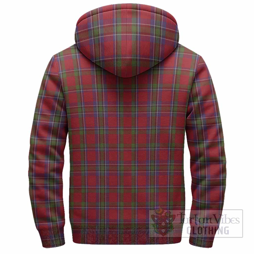 Sinclair Tartan Crest Sherpa Hoodie Ferocious Lion Style