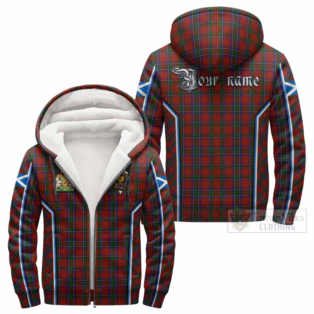 Sinclair Tartan Crest Sherpa Hoodie Scotland Coat of Arm Flag Style - Tartan Vibes Clothing