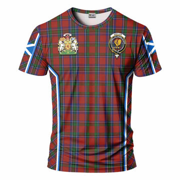 Sinclair Tartan Crest T-shirt Scotland Coat of Arm Flag Style