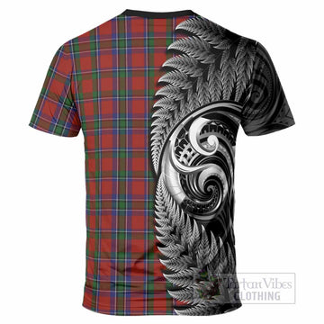 Sinclair Tartan Crest T-Shirt With New Zealand Silver Fern Maori Koru