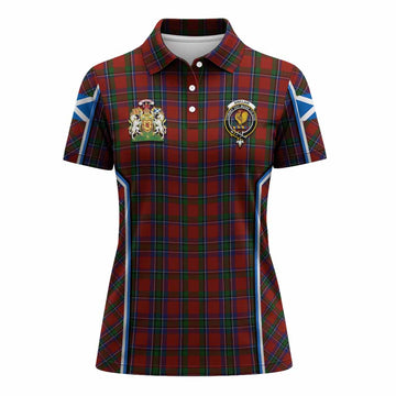 Sinclair Tartan Crest Women's Polo Shirt Scotland Coat of Arm Flag Style