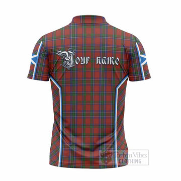 Sinclair Tartan Crest Zipper Polo Shirt Scotland Coat of Arm Flag Style - Tartan Vibes Clothing