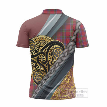 Sinclair Tartan Crest Zipper Polo Shirt Scottish Triskele Celtic