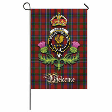 Sinclair Tartan Family Crest Garden Flag Royal Thistle Welcome Style