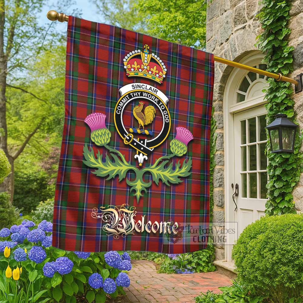 Sinclair Tartan Family Crest Garden Flag Royal Thistle Welcome Style - Tartan Vibes Clothing