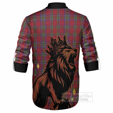 Sinclair Tartan Family Crest Ghillie Shirt Crowned Lion Roaring