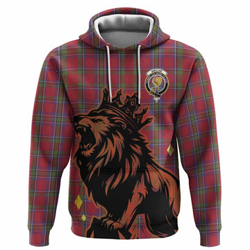 Sinclair Tartan Family Crest Hoodie Crowned Lion Roaring