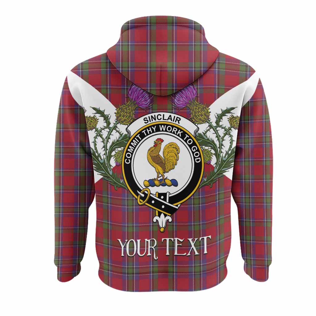 Sinclair Tartan Family Crest Hoodie Scottish Burns Night Thistle Floral