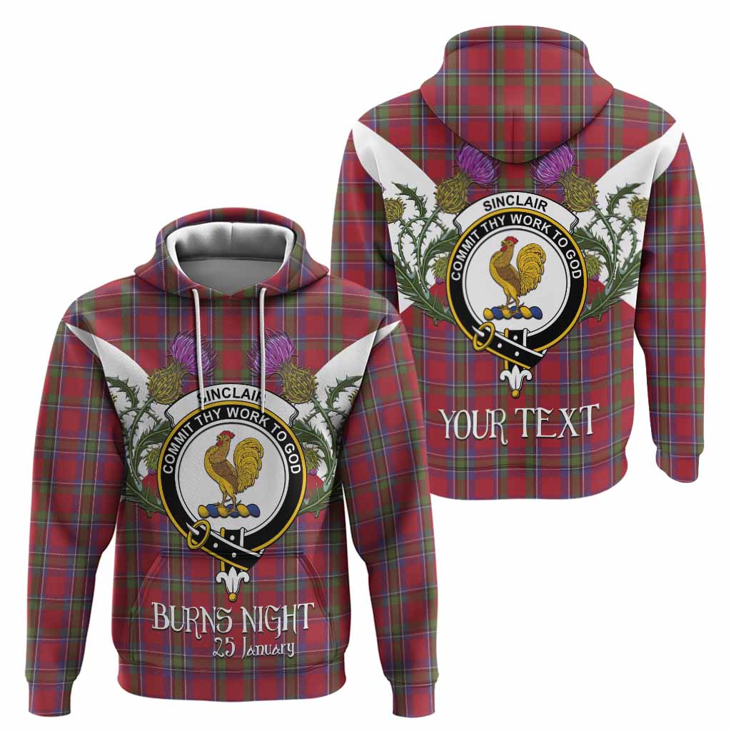 Sinclair Tartan Family Crest Hoodie Scottish Burns Night Thistle Floral