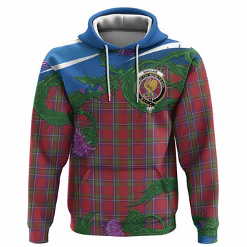 Sinclair Tartan Family Crest Hoodie Thistle in Minimalism