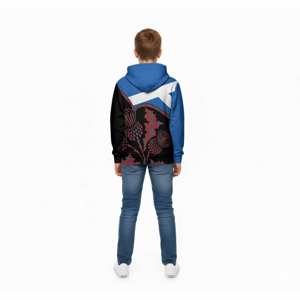 Sinclair Tartan Family Crest Kid Hoodie Scotland Thistle Floral Flag Style