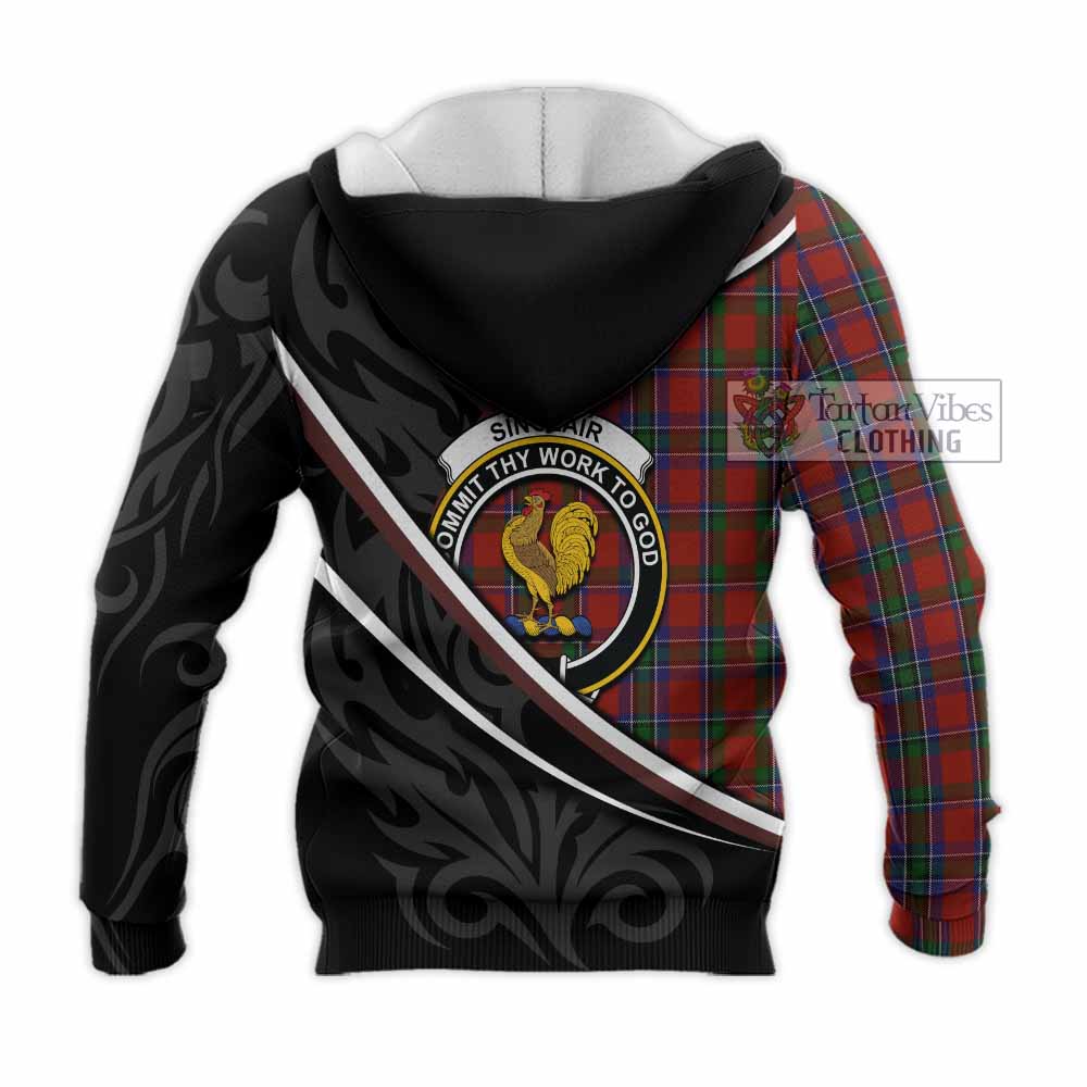Sinclair Tartan Family Crest Knitted Hoodie Celtic Scottish Thistle Floral - Tartan Vibes Clothing